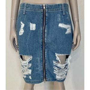 H&M Divided Distressed Denim Skirt NWT!